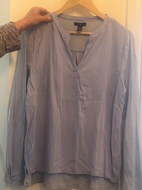 GAP Light Blue Long Sleeve V-Neck Blouse